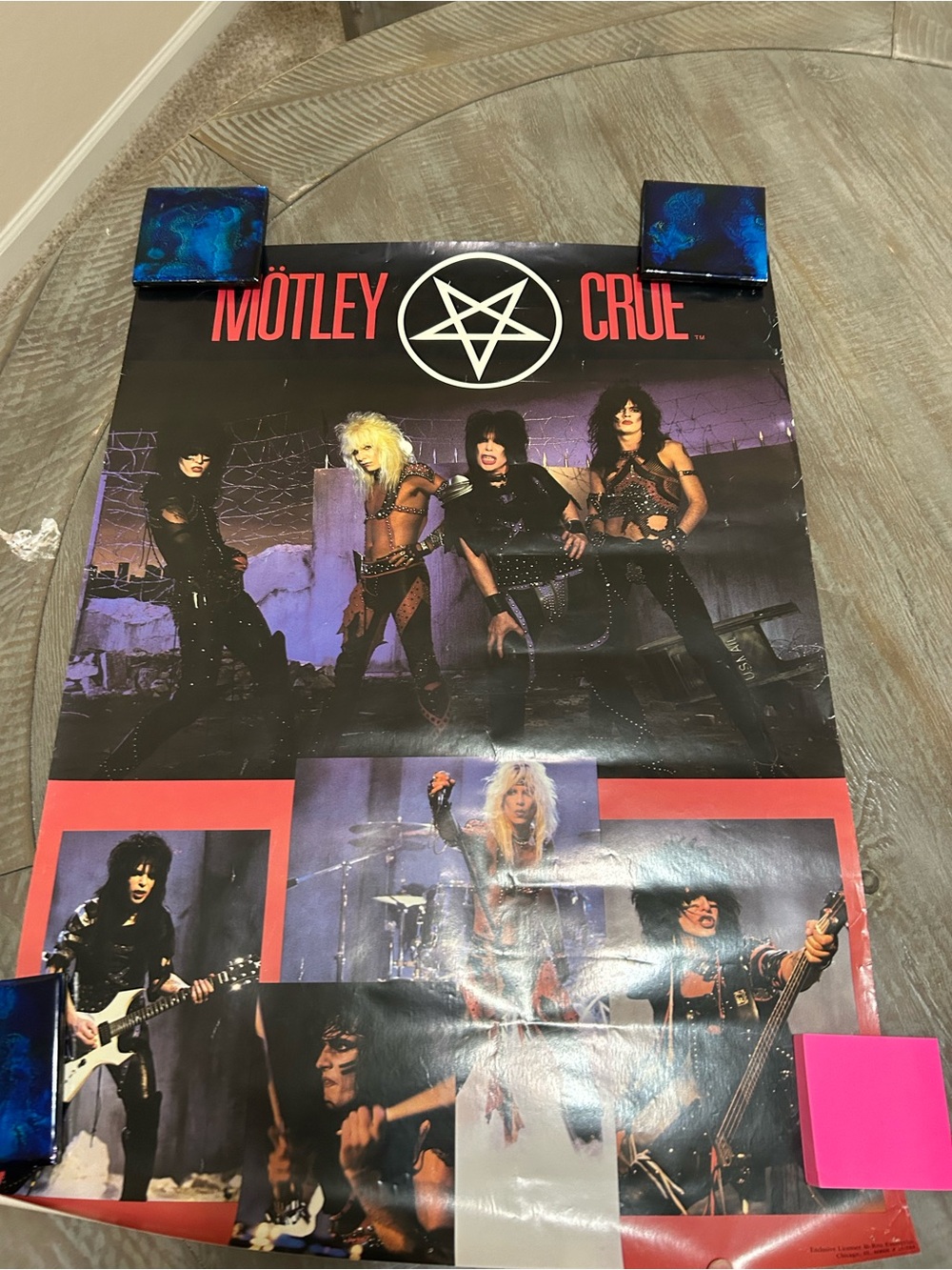Motley Crue 1983 Poster Shout At The Devil Era Pentagram Logo Fan Club Poster